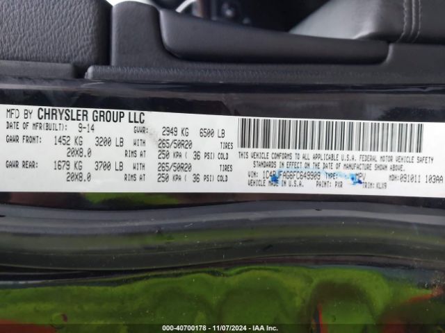 1C4RJFAG6FC649909 Jeep Grand Cherokee Altitude