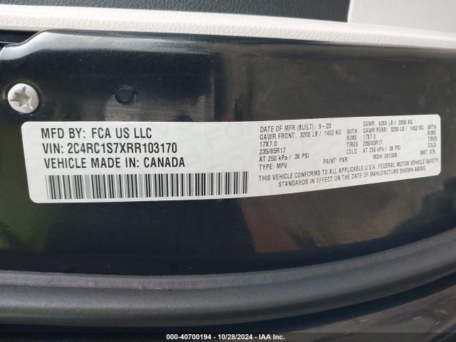 Chrysler Pacifica Hybrid Select 2024 2C4RC1S7XRR103170 Image 9