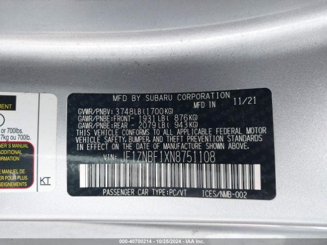 JF1ZNBF1XN8751108 Toyota Gr86 Premium