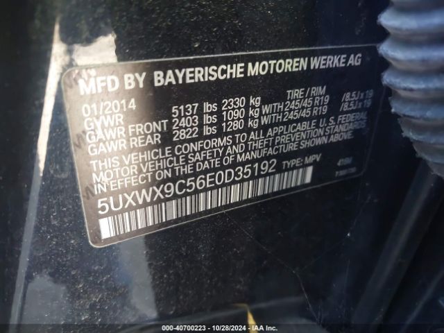 5UXWX9C56E0D35192 BMW X3 Xdrive28i