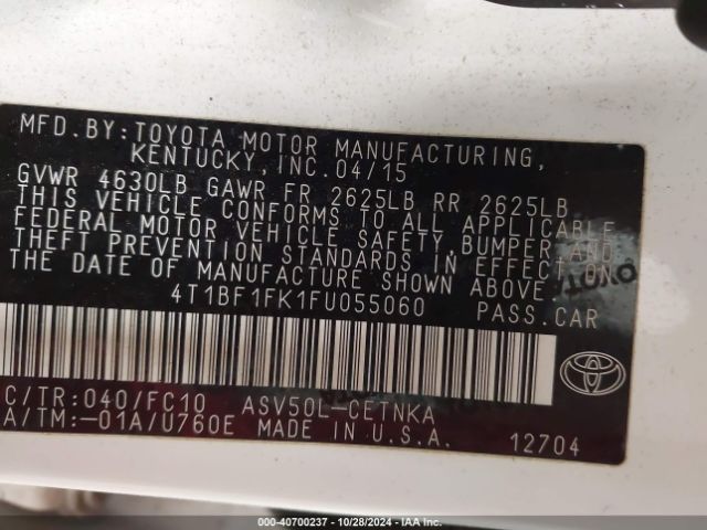 4T1BF1FK1FU055060 Toyota CAMRY LE