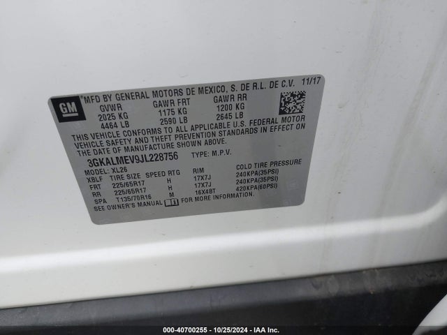GMC Terrain Sle 2018 3GKALMEV9JL228756 Image 9