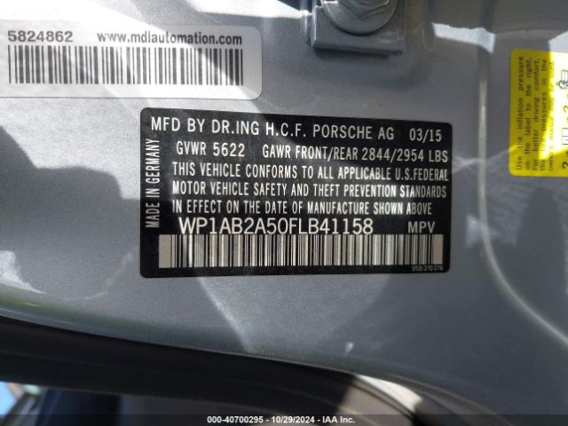 WP1AB2A50FLB41158 Porsche MACAN S