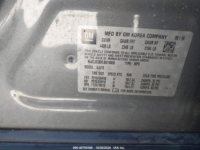 Buick Encore Awd Preferred 2020 KL4CJESBXLB018806 Image 9