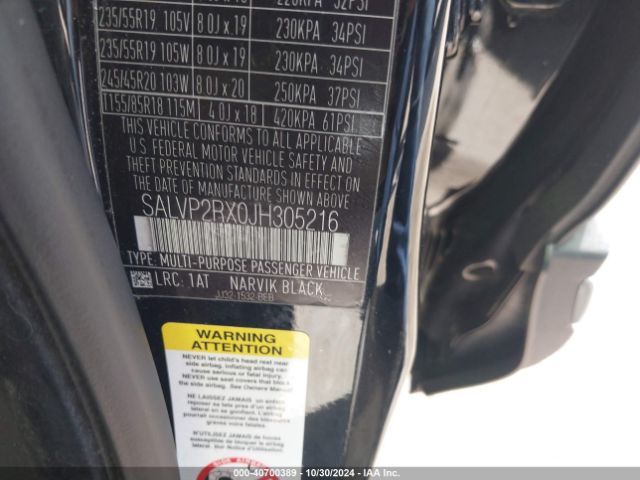 SALVP2RX0JH305216 Land Rover Range Rover Evoque Se/se Premium