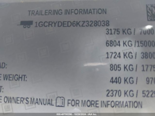 1GCRYDED6KZ328038 Chevrolet Silverado 1500 Lt