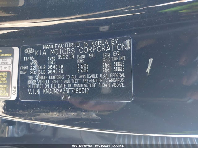 KIA Soul 2015 KNDJN2A25F7160912 Image 9