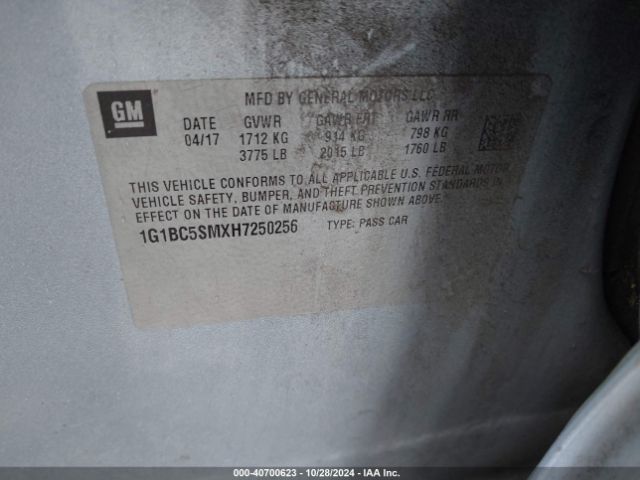 1G1BC5SMXH7250256 Chevrolet Cruze Ls Auto