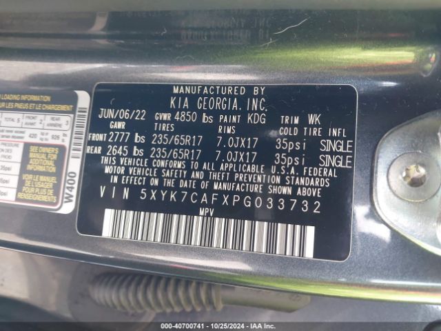 5XYK7CAFXPG033732 KIA Sportage X-pro Prestige