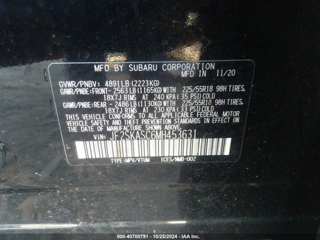 JF2SKASC6MH453631 Subaru Forester Limited