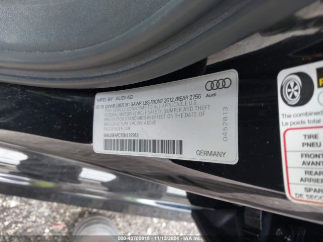 WAUGFAFC7GN137953 Audi A6 2.0t Premium Plus