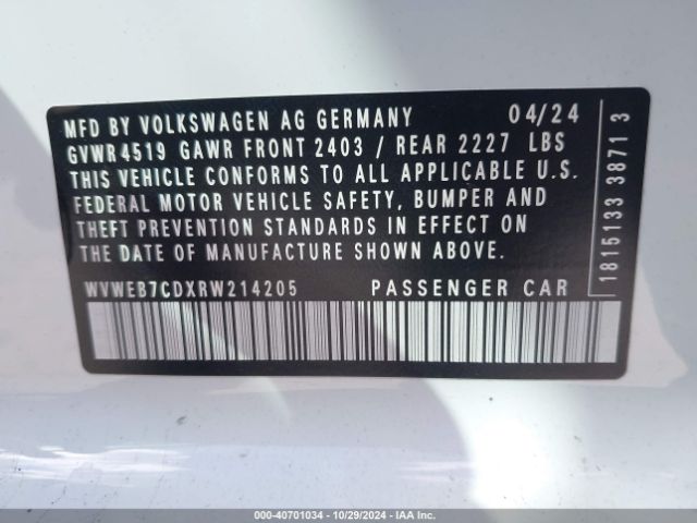 WVWEB7CDXRW214205 Volkswagen Golf R 2.0t
