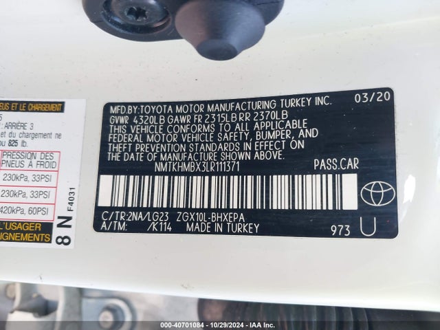 Toyota C-hr Limited 2020 NMTKHMBX3LR111371 Image 9