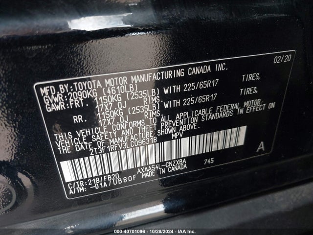 Toyota RAV4 LE 2020 2T3F1RFV3LC096318 Image 9