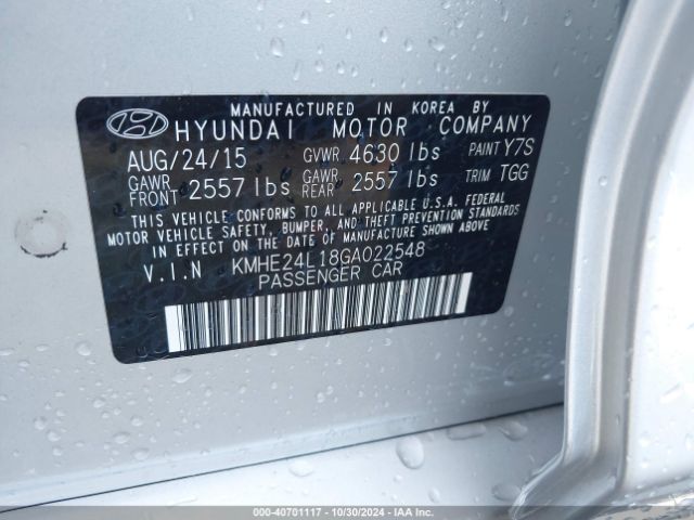 KMHE24L18GA022548 Hyundai Sonata Hybrid Se