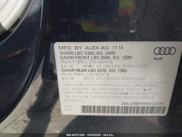 WA1LFBFP9FA072436 Audi Q5 2.0t Premium