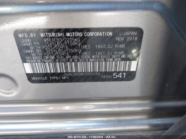 JA4AD3A36KZ025254 Mitsubishi Outlander Le