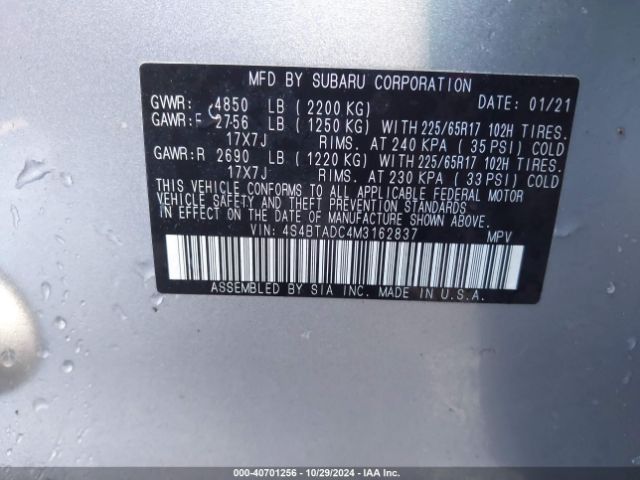 4S4BTADC4M3162837 Subaru Outback Premium