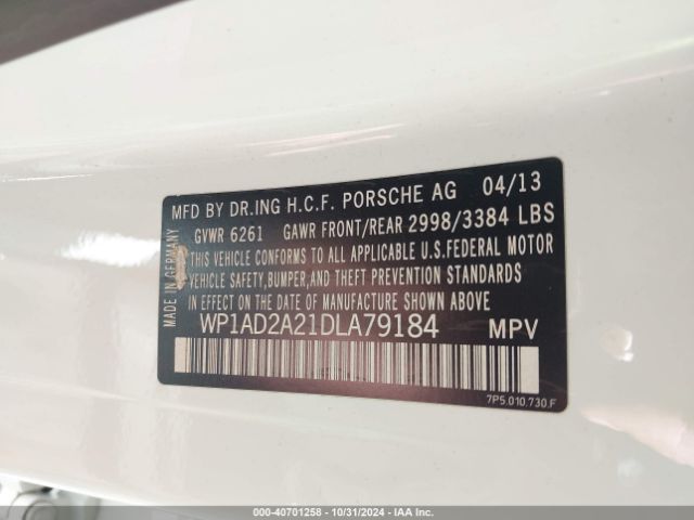 2013 PORSCHE CAYENNE WP1AD2A21DLA79184 Photo 8