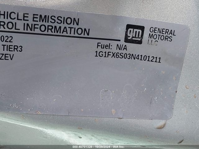 1G1FX6S03N4101211 Chevrolet Bolt Ev Fwd 2lt
