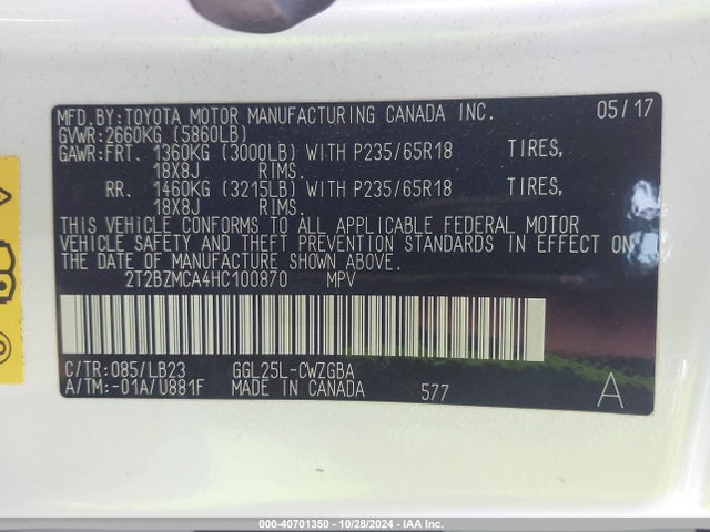 Lexus RX 350 2017 2T2BZMCA4HC100870 Image 9