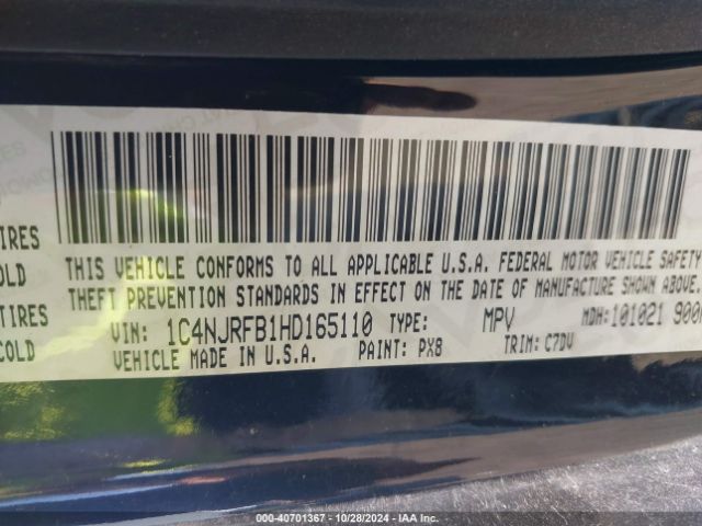 1C4NJRFB1HD165110 Jeep Patriot Latitude 4x4