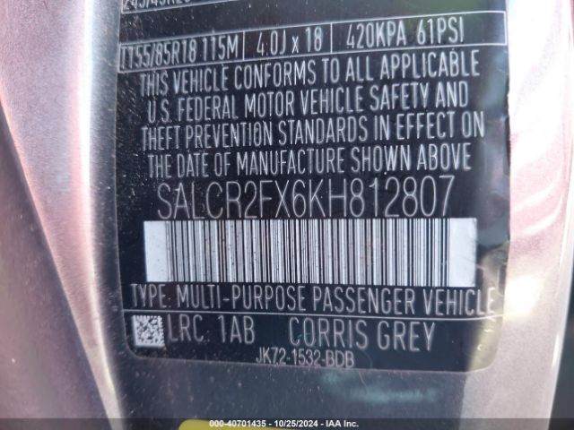 SALCR2FX6KH812807 Land Rover Discovery Sport Hse/landmark Edition