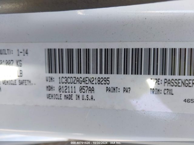 1C3CDZAG4EN218295 Dodge AVENGER SE