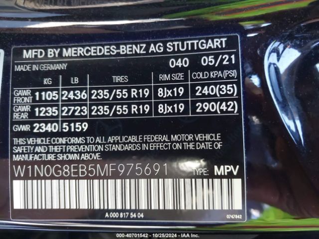 W1N0G8EB5MF975691 Mercedes-Benz Glc 300 4matic Suv