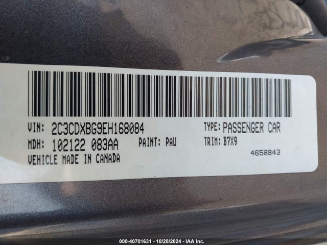 2C3CDXBG9EH168084 Dodge Charger Se