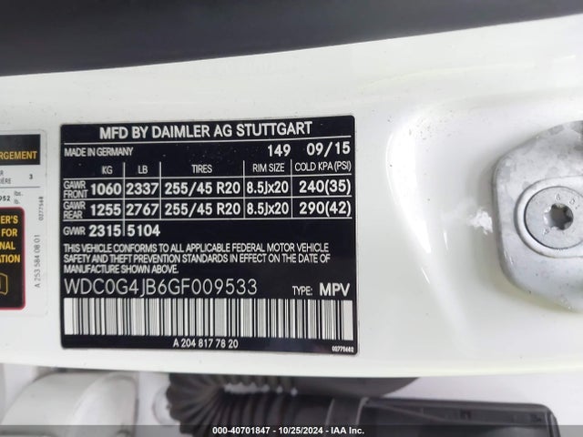 WDC0G4JB6GF009533 Mercedes-Benz GLC 300