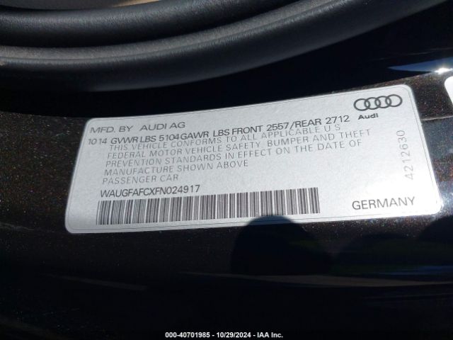 WAUGFAFCXFN024917 Audi A6 2.0t Premium