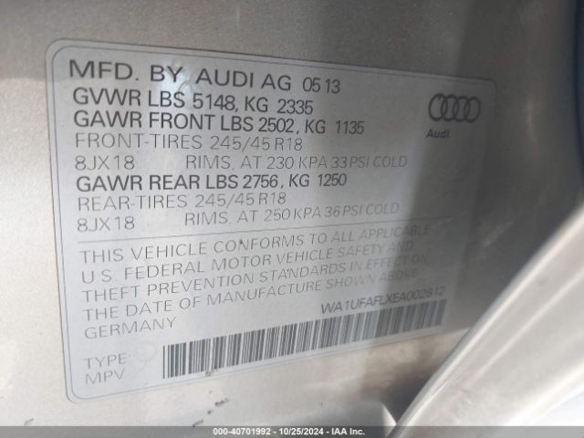 WA1UFAFLXEA002812 Audi Allroad 2.0t Premium