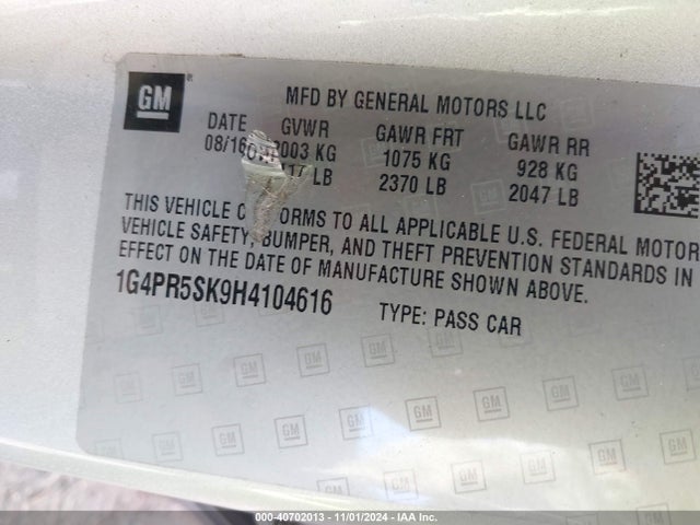 1G4PR5SK9H4104616 Buick Verano Sport Touring