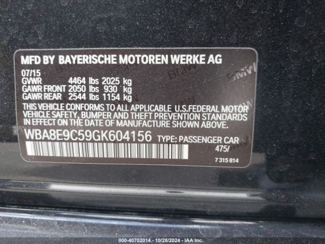 WBA8E9C59GK604156 BMW 328I
