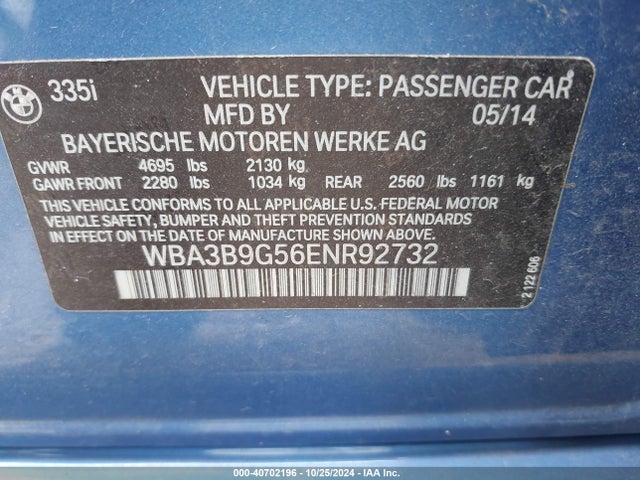 WBA3B9G56ENR92732 BMW 335i Xdrive