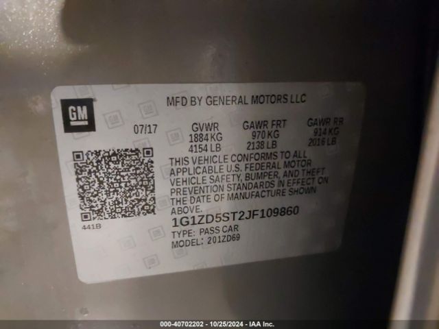 1G1ZD5ST2JF109860 Chevrolet MALIBU LT