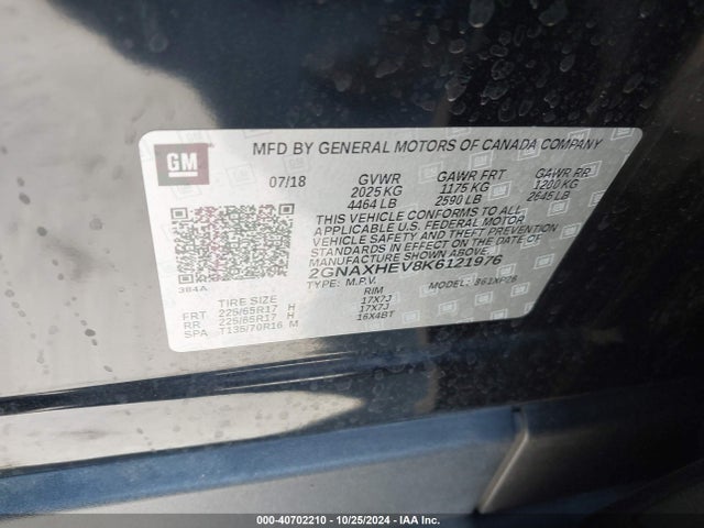 Chevrolet EQUINOX LS 2019 2GNAXHEV8K6121976 Image 9