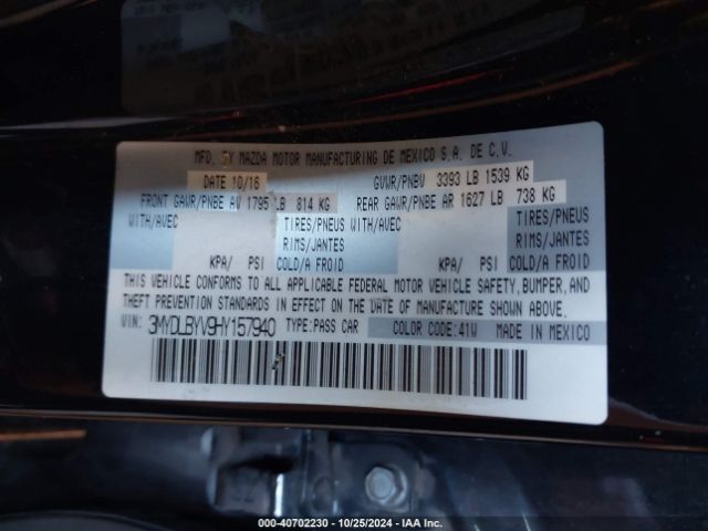 3MYDLBYV9HY157940 Toyota YARIS IA