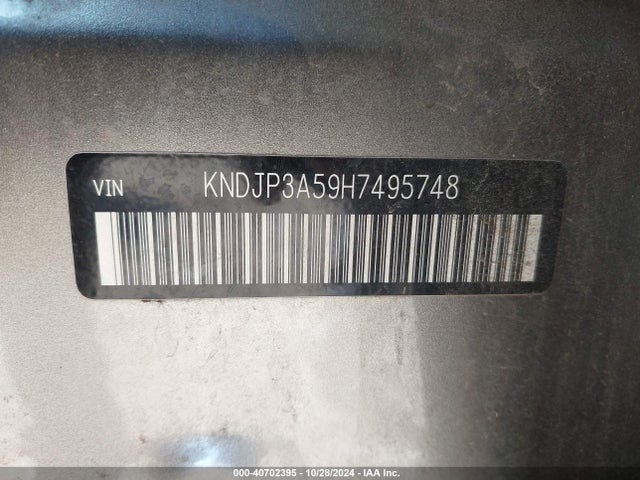 KIA SOUL + 2017 KNDJP3A59H7495748 Image 9