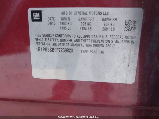 1G1PG5SB0F7239823 Chevrolet CRUZE LTZ