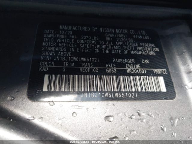 JN1BJ1CW6LW651021 Nissan Rogue Sport Sv Awd Xtronic Cvt