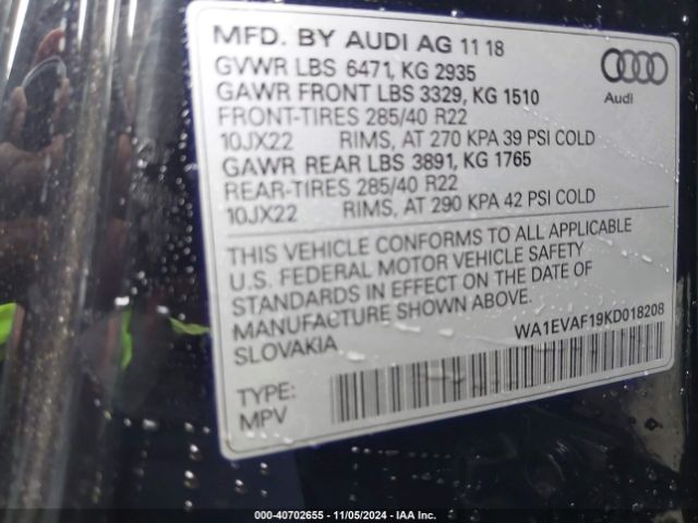 WA1EVAF19KD018208 Audi Q8 55 Premium