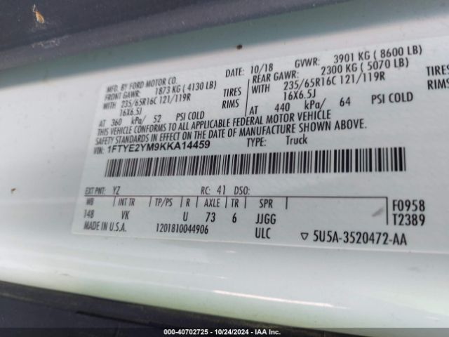 1FTYE2YM9KKA14459 Ford Transit-150