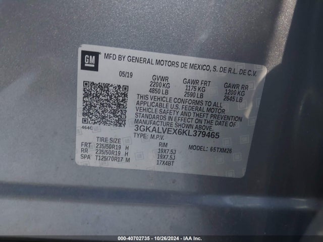 GMC Terrain Slt 2019 3GKALVEX6KL379465 Image 9