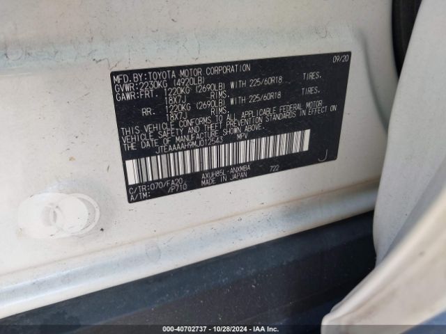 JTEAAAAH9MJ012543 Toyota VENZA LE
