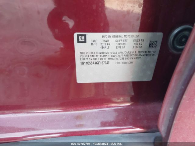 1G11C5SA4GF157240 Chevrolet Malibu Limited Lt