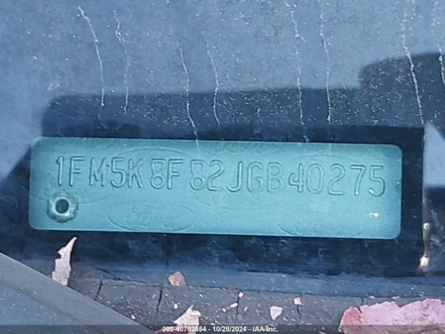 1FM5K8F82JGB40275 Ford Explorer Limited