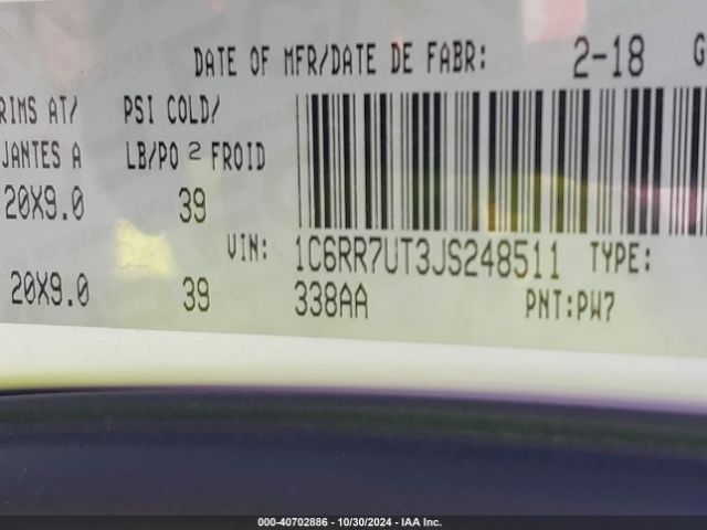 1C6RR7UT3JS248511 RAM 1500 Sport