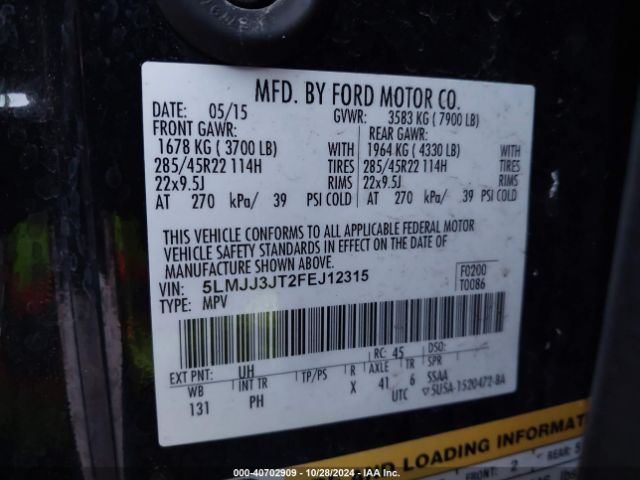 5LMJJ3JT2FEJ12315 Lincoln NAVIGATOR L